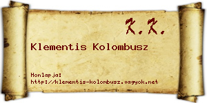 Klementis Kolombusz névjegykártya